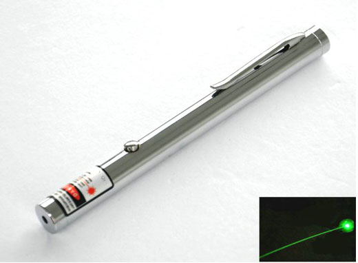 5mW~50mW Green laser pointer (silvery pen)